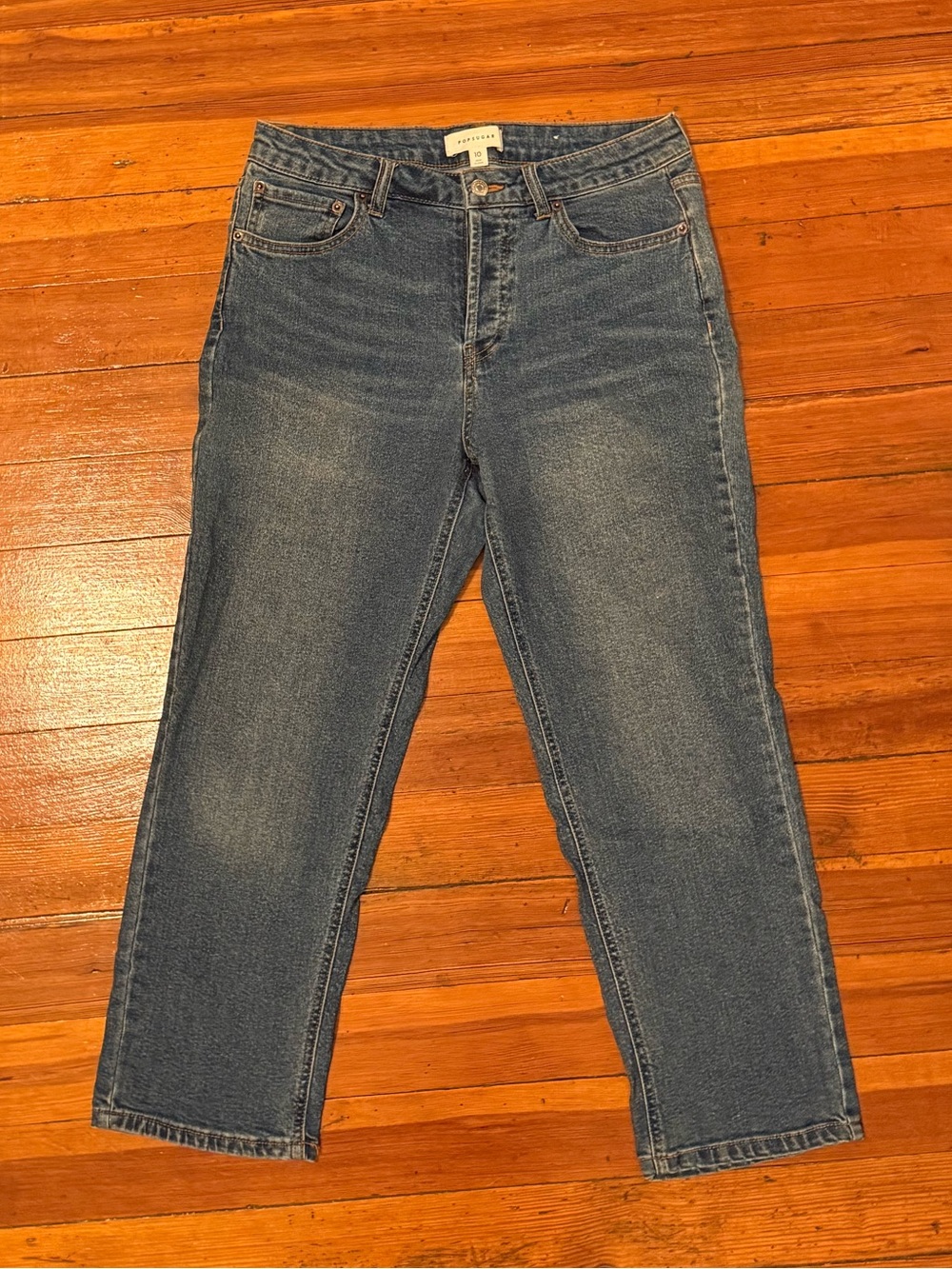 POPSUGAR Women's Straight Leg Medium Blue Jeans